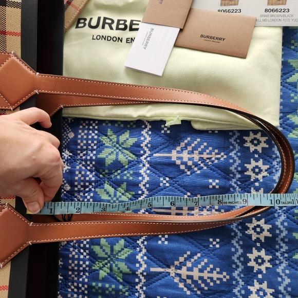 Burberry Medium London Check Tote Bag In Briar Brown /Black Luxury Designer - Picture 13 of 13